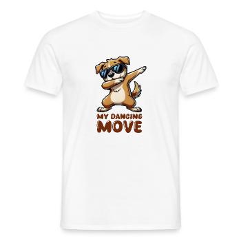 Dog Dabbing Comic - Men's T-Shirt - white - Front - AI Model Male 178 dark (178cm)