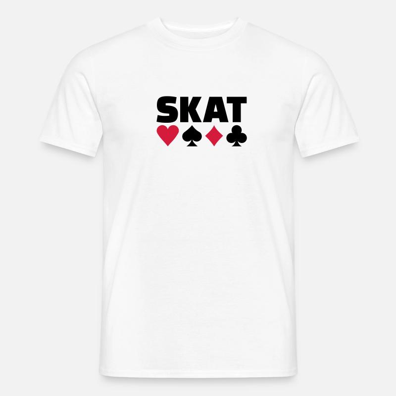 Skat - Männer T-Shirt - Weiß