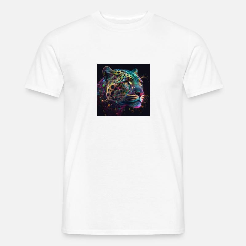 Farbiger Jaguar, einzigartiges Design - Männer T-Shirt - Weiß