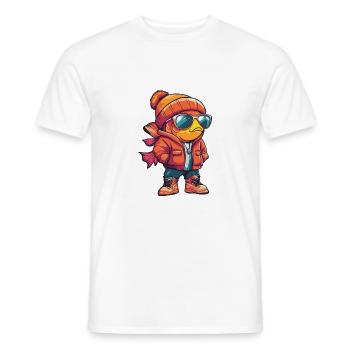 Bande dessinée d’hiver poisson rouge - T-shirt homme - blanc - Devant - AI Model Male 178 dark (178cm)