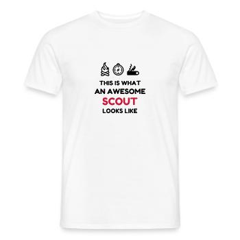 scout / scouting / scoutisme / guide - T-shirt homme - blanc - Devant - AI Model Male 178 dark (178cm)