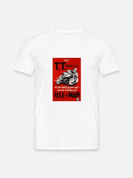 "Isle Of Man" Vintage Shirt - Männer T-Shirt - Weiß