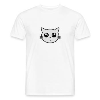 chat - T-shirt homme - blanc - Devant - AI Model Male 178 dark (178cm)