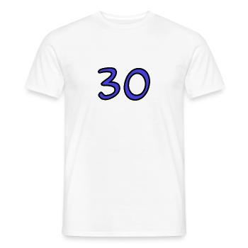 30. 30 ANS. 30e ANNIVERSAIRE. ANNIVERSAIRE 30 ANS. - T-shirt homme - blanc - Devant - AI Model Male 178 dark (178cm)