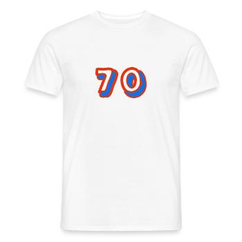 70. 70 YEARS. 70TH ANNIVERSARY. 70TH ANNIVERSARY. - Men's T-Shirt - white - Front - AI Model Male 178 dark (178cm)