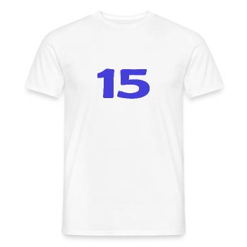 15. 15 ANS. 15e ANNIVERSAIRE. ANNIVERSAIRE 15 ANS. - T-shirt homme - blanc - Devant - AI Model Male 178 dark (178cm)