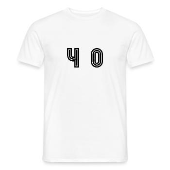 40. 40 YEARS. 40th ANNIVERSARY. 40TH ANNIVERSARY. - Men's T-Shirt - white - Front - AI Model Male 178 dark (178cm)