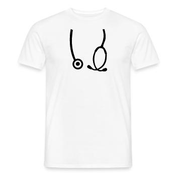 Stethoskop Arzt - Männer T-Shirt - Weiß - Vorne - AI Model Male 178 dark (178cm)