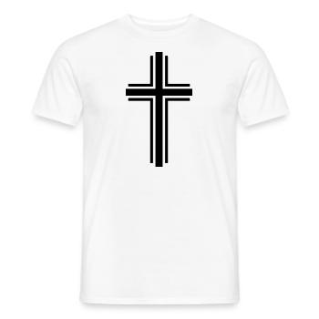 Kreuz - Männer T-Shirt - Weiß - Vorne - AI Model Male 178 dark (178cm)