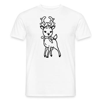 Hirsch - Männer T-Shirt - Weiß - Vorne - AI Model Male 178 dark (178cm)