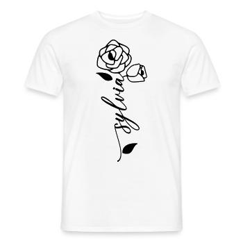 Sylvia Surname First Name Name Flower - Men's T-Shirt - white - Front - AI Model Male 178 dark (178cm)