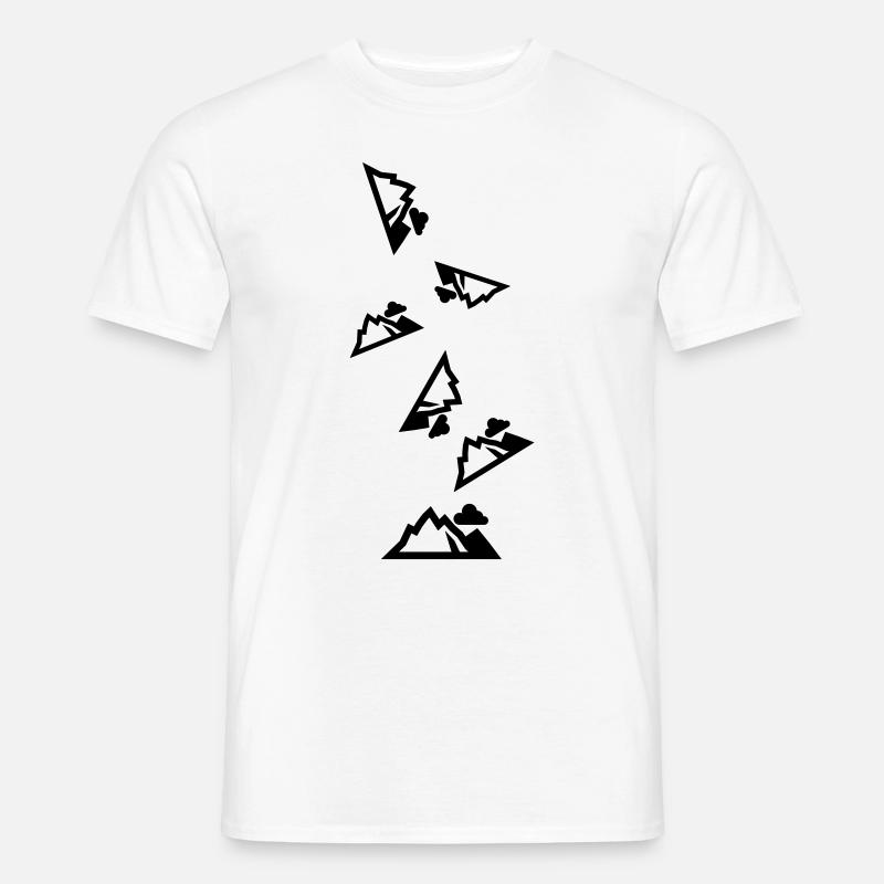 Berge Mountains Silhouette - Männer T-Shirt - Weiß