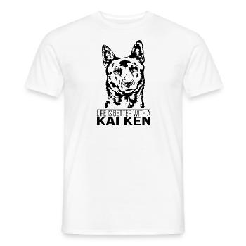 Kai Ken la vie est meilleure Chiens Chien Wilsigns - T-shirt homme - blanc - Devant - AI Model Male 178 dark (178cm)