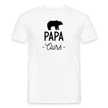 Papa ours - T-shirt homme - blanc - Devant - AI Model Male 178 dark (178cm)