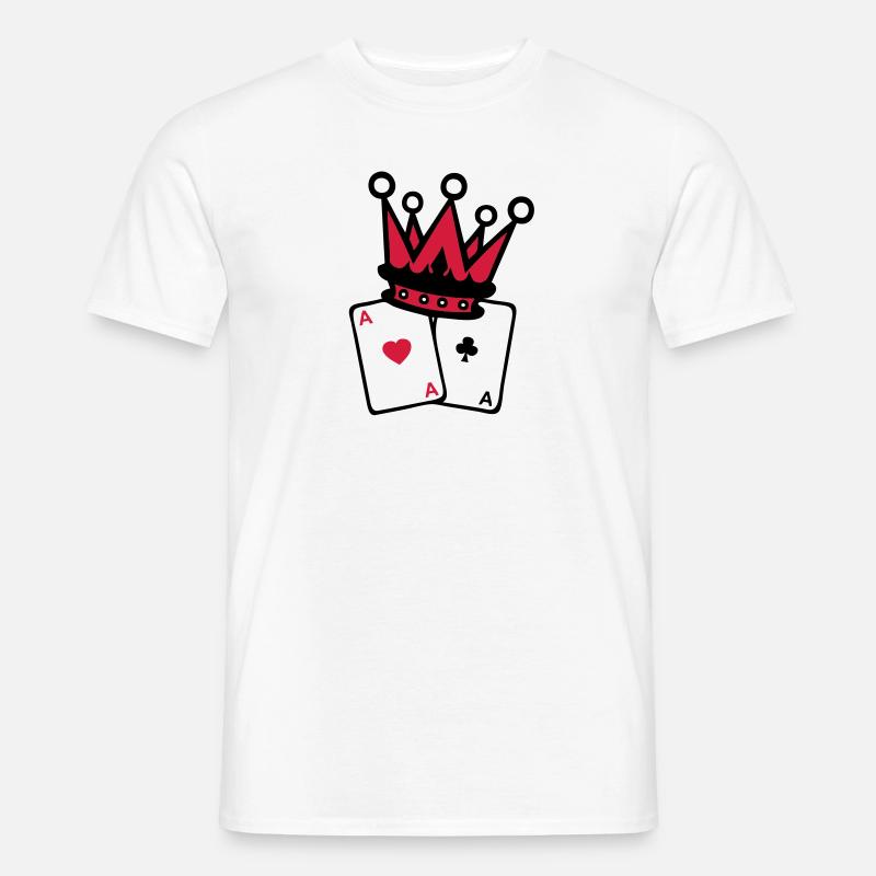 Krone Krone Poker als Map1 - Männer T-Shirt - Weiß
