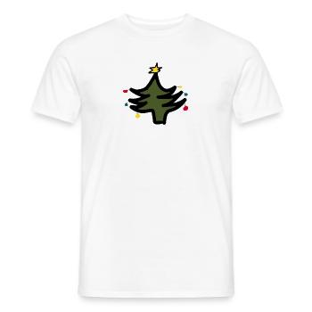 T-shirt de Noël abstrait, motif de Noël - T-shirt homme - blanc - Devant - AI Model Male 178 dark (178cm)