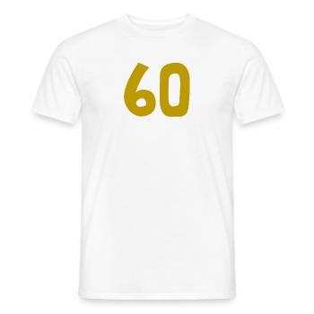 60. 60 ANS. 60e ANNIVERSAIRE. ANNIVERSAIRE 60 ANS. - T-shirt homme - blanc - Devant - AI Model Male 178 dark (178cm)