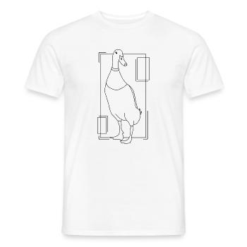 Canard coureur dans un design géométrique - T-shirt homme - blanc - Devant - AI Model Male 178 dark (178cm)