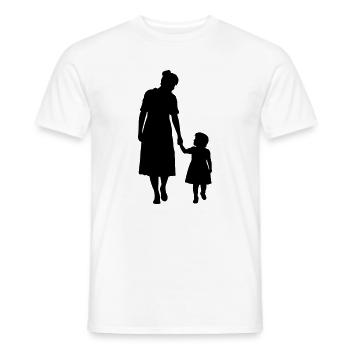 Familie Silhouette Liebe Kinder Eltern Mama Papa - Männer T-Shirt - Weiß - Vorne - AI Model Male 178 dark (178cm)