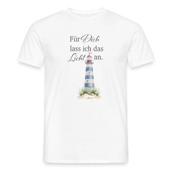 Für Dich lass ich das Licht an - Männer T-Shirt - Weiß - Vorne - AI Model Male 178 dark (178cm)