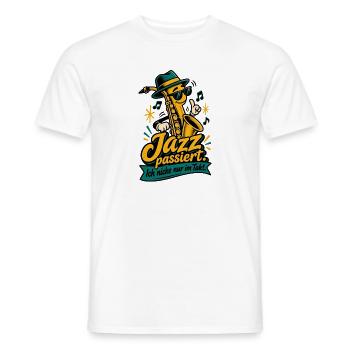 Jazz passiert. Ich nicke nur im Takt. - Männer T-Shirt - Weiß - Vorne - AI Model Male 178 dark (178cm)
