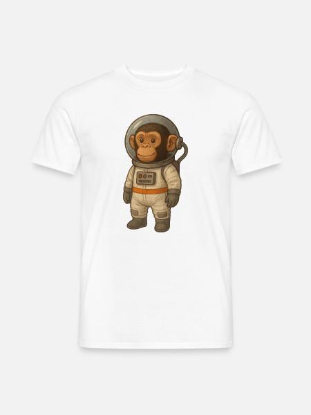 Affe als Astronaut – Weltraum-Abenteuer - Männer T-Shirt - Weiß