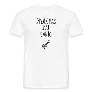 Banjo Banjoïste Musique Musicien Concert - T-shirt homme - blanc - Devant - AI Model Male 178 dark (178cm)