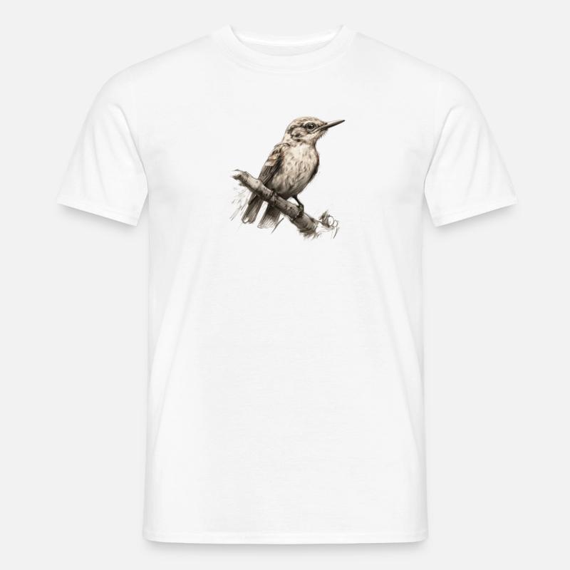 Vogel Vögel Gemalt Geschenkidee - Männer T-Shirt - Weiß