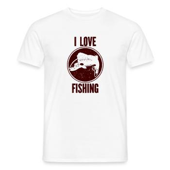 Pêcheur à la ligne Hameçon Canne à pêche Pêcheur sportif - T-shirt homme - blanc - Devant - AI Model Male 178 dark (178cm)