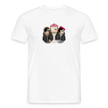 Matroschka Trio: Sweta Rosa Jayne - Männer T-Shirt - Weiß - Vorne - AI Model Male 178 dark (178cm)