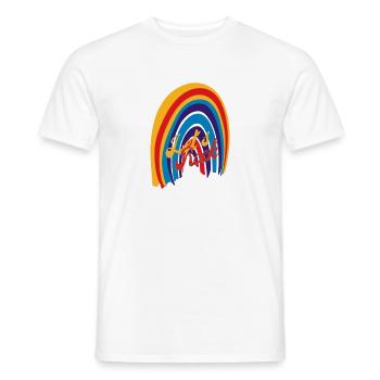 Lets Rock Regenbogen - Männer T-Shirt - Weiß - Vorne - AI Model Male 178 dark (178cm)