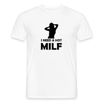 j’ai besoin d’un chaud 001 - T-shirt homme - blanc - Devant - AI Model Male 178 dark (178cm)