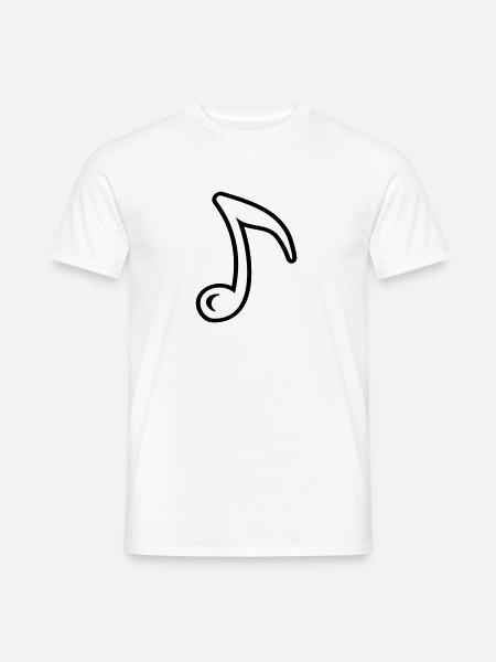 Musiknote Musik Note musikalisches Symbol - T-shirt herr - vit