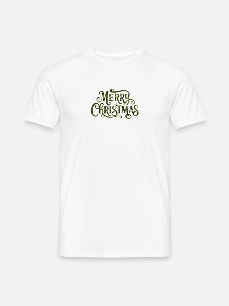 Grüne Vintage Weihnachtsbotschaft - Männer T-Shirt - Weiß