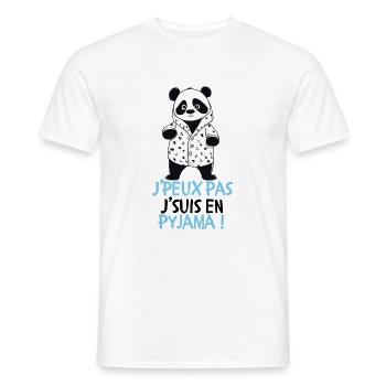 Je peux pas je suis en pyjama - T-shirt homme - blanc - Devant - AI Model Male 178 dark (178cm)