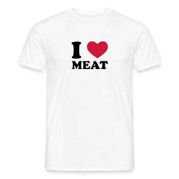 I Love Meat - Men's T-Shirt - white - Front - AI Model Male 178 dark (178cm)