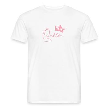 Queen Schriftzug mit Krone – Pink Power - Männer T-Shirt - Weiß - Vorne - AI Model Male 178 dark (178cm)