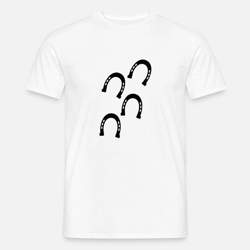 Pferden-Hufe - Männer T-Shirt - Weiß