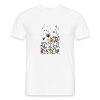 fleurs - T-shirt homme - blanc - Devant - AI Model Male 178 dark (178cm)