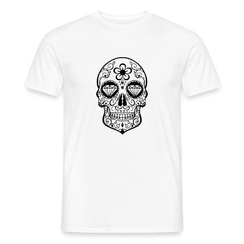 sugar skull pink - Männer T-Shirt - Weiß - Vorne - AI Model Male 178 dark (178cm)