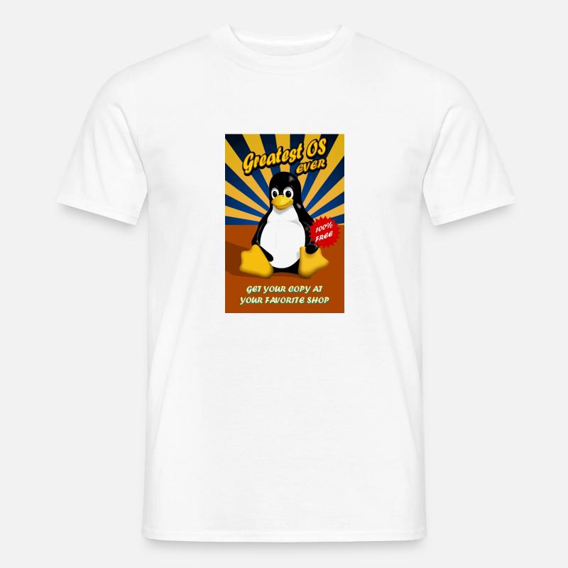 Retro-Anzeige auf dem Linux-Betriebssystem - Männer T-Shirt - Weiß