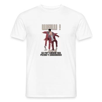 4 FROMAGES - T-shirt homme - blanc - Devant - AI Model Male 178 dark (178cm)