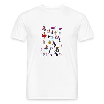 dancing - Men's T-Shirt - white - Front - AI Model Male 178 dark (178cm)
