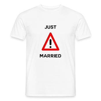 GERADE VERHEIRATET. Junggesellinnenabschied. HEILIGER VALENTIN. PAAR. LIEBE - Männer T-Shirt - Weiß - Vorne - AI Model Male 178 dark (178cm)