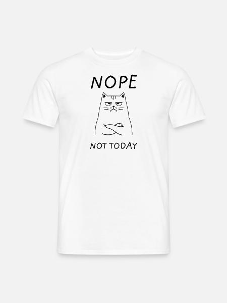 Nein, heute nicht Katze Morgenarbeit - Männer T-Shirt - Weiß