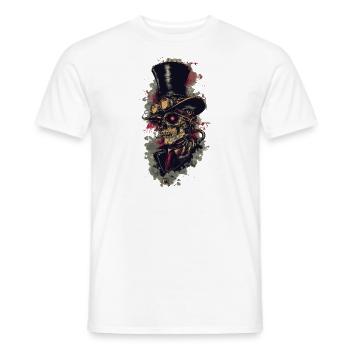 Crâne de zombie steampunk - T-shirt homme - blanc - Devant - AI Model Male 178 dark (178cm)