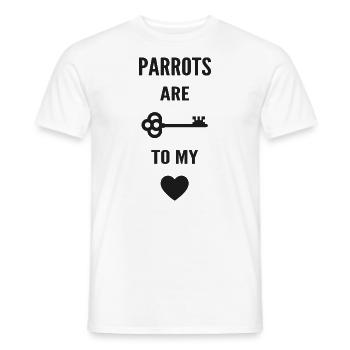 Papageien sind der Schlüssel zu meinem Herzen - Männer T-Shirt - Weiß - Vorne - AI Model Male 178 dark (178cm)