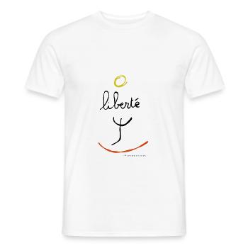 liberte by Gilles de Chasles - T-shirt homme - blanc - Devant - AI Model Male 178 dark (178cm)