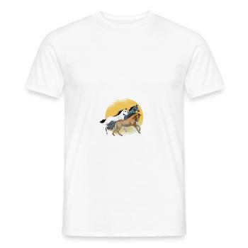 Wild Horses Running Horses - Männer T-Shirt - Weiß - Vorne - AI Model Male 178 dark (178cm)