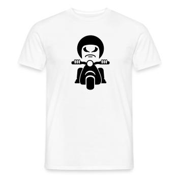 Rocker mauvaise sur une moto / bad dude on a - T-shirt homme - blanc - Devant - AI Model Male 178 dark (178cm)